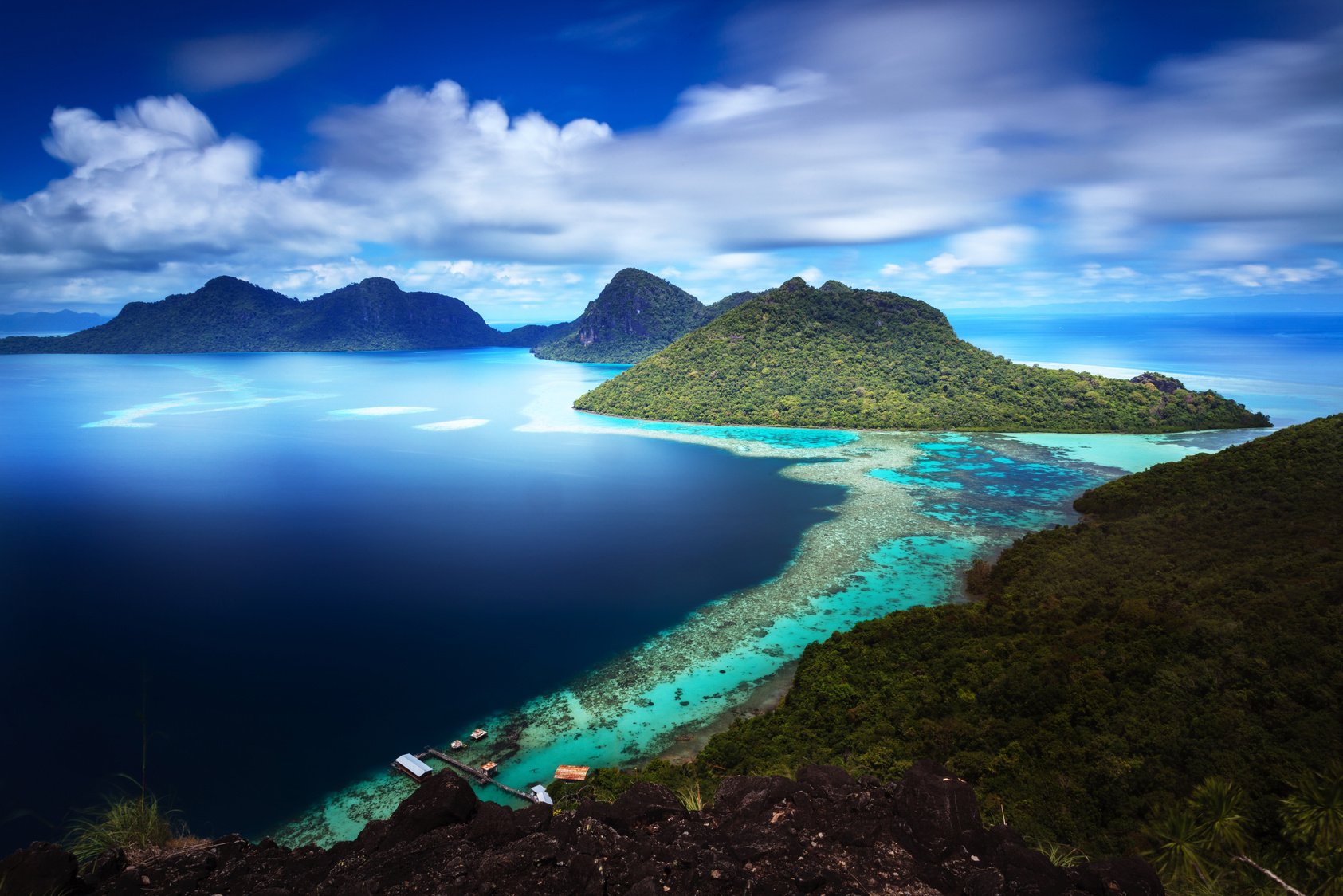 Seascape of Semporna Island Sabah